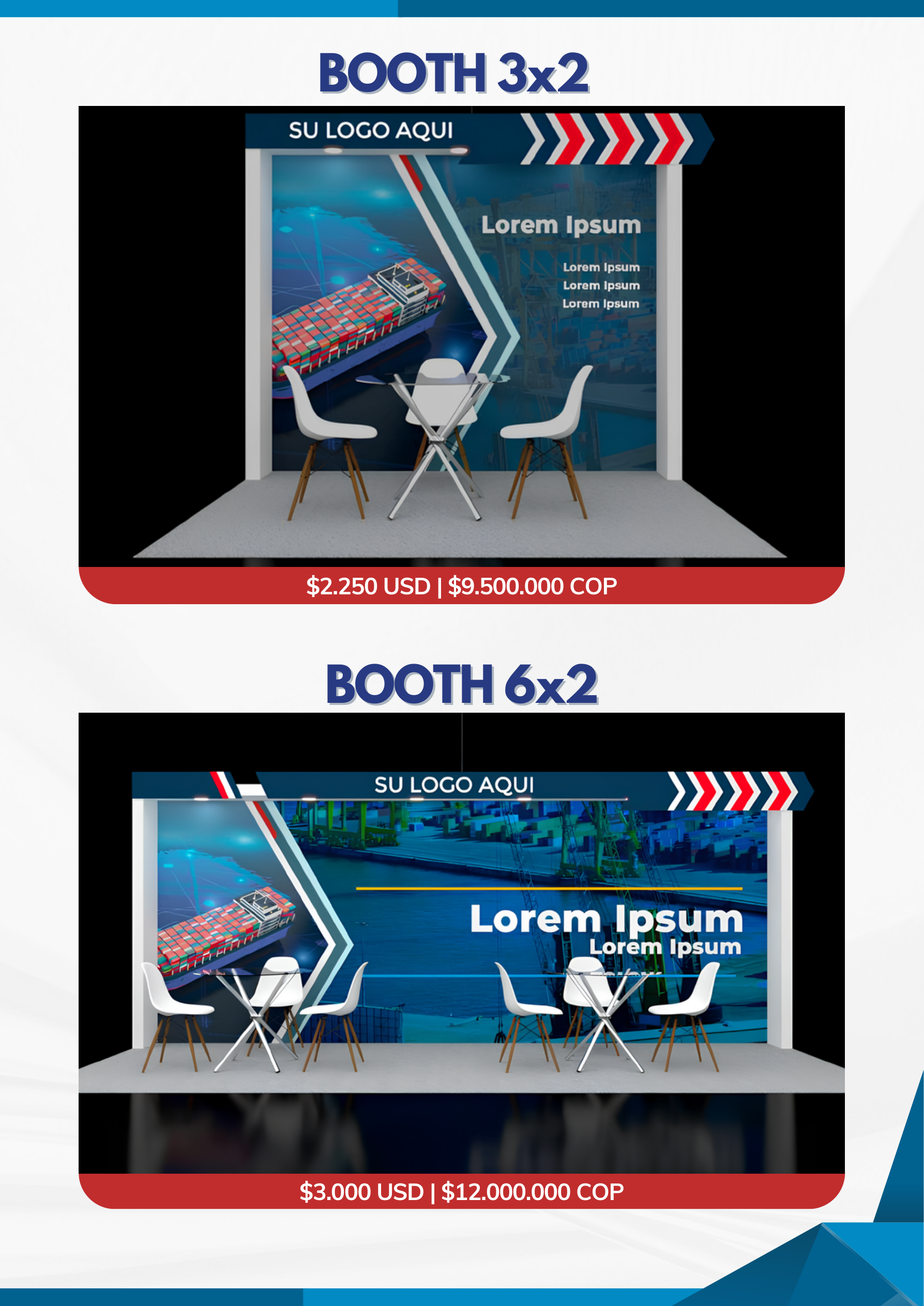 Booth 3x2 y 6x2